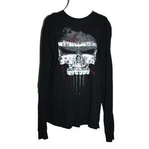 BLACK HELMET Firefighter Apparel Long Sleeve T-shirt Tee Men's Size Large L